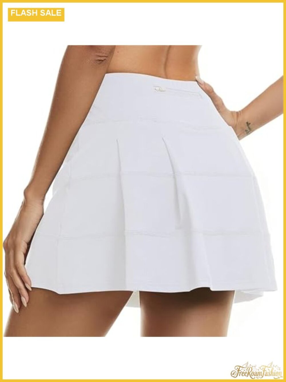 Women's Pleated Tennis Skort with Inner Shorts, 3 Pockets, Athletic Golf